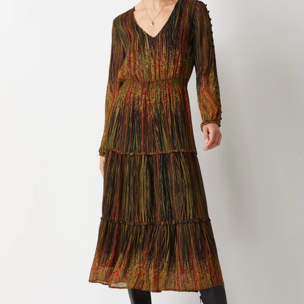 Connelly Midi dress in autumn-inspired pattern (M)